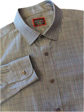 Untuckit Men’s Sz Medium Shirt Long Sleeve Button Up Slim Fit Blue Wrinkle Free